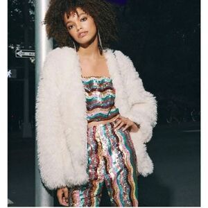 Free people- Lena Teddy Jacket snow size s